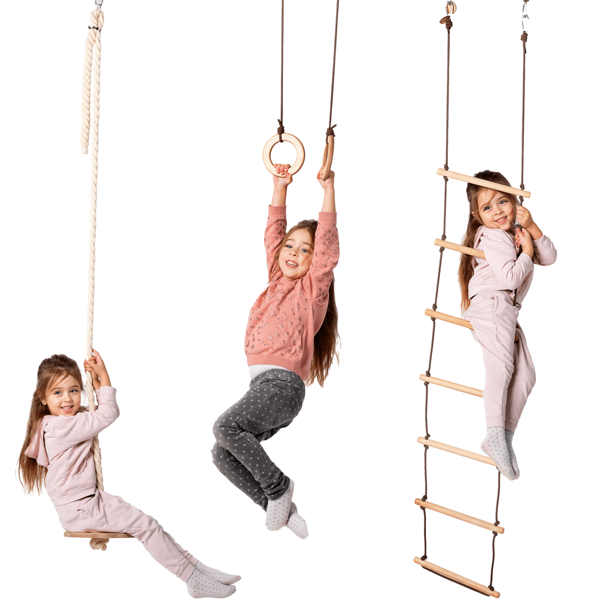 3-in-1 swing and climbing set for children
