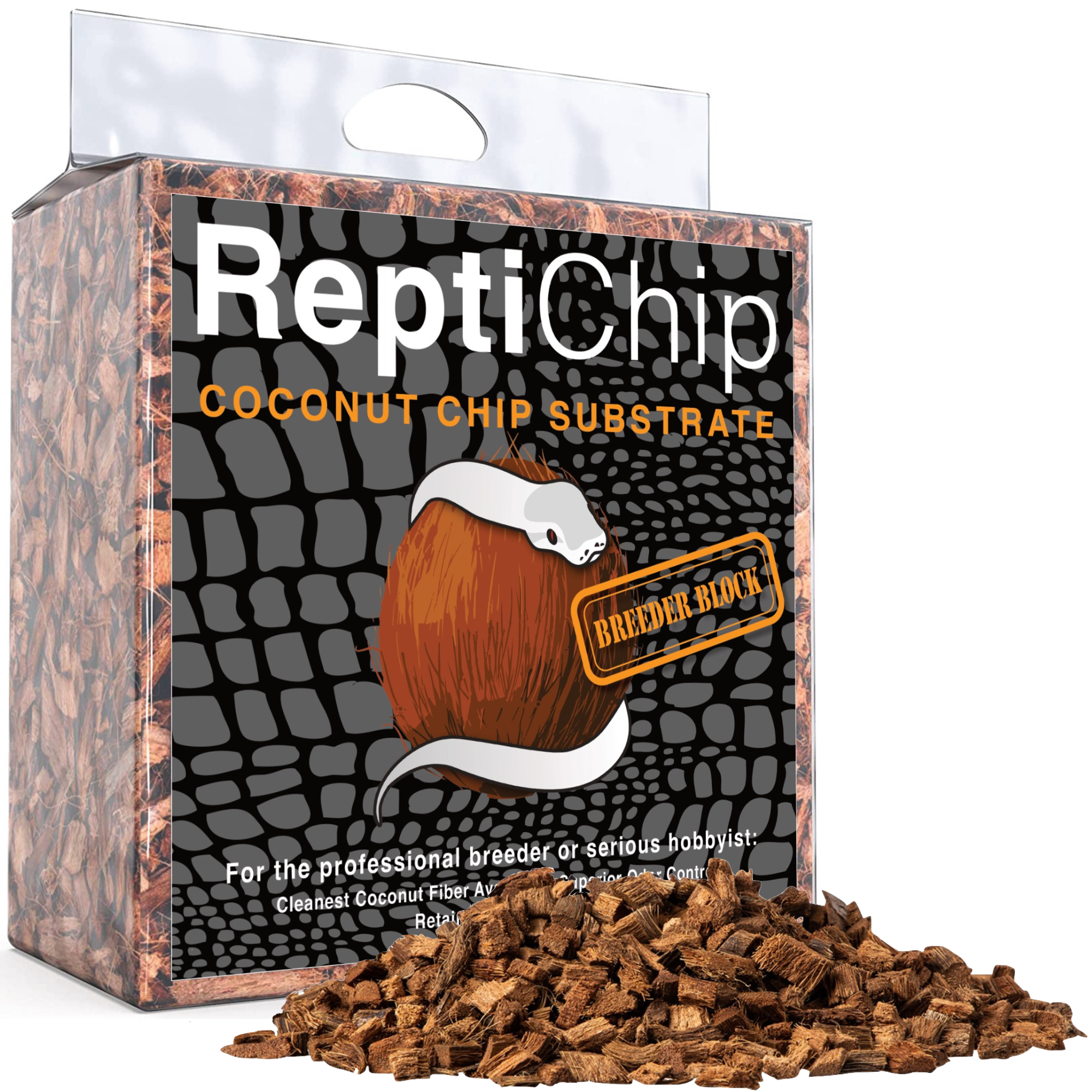 Coconut chip substrate for reptile enclosures