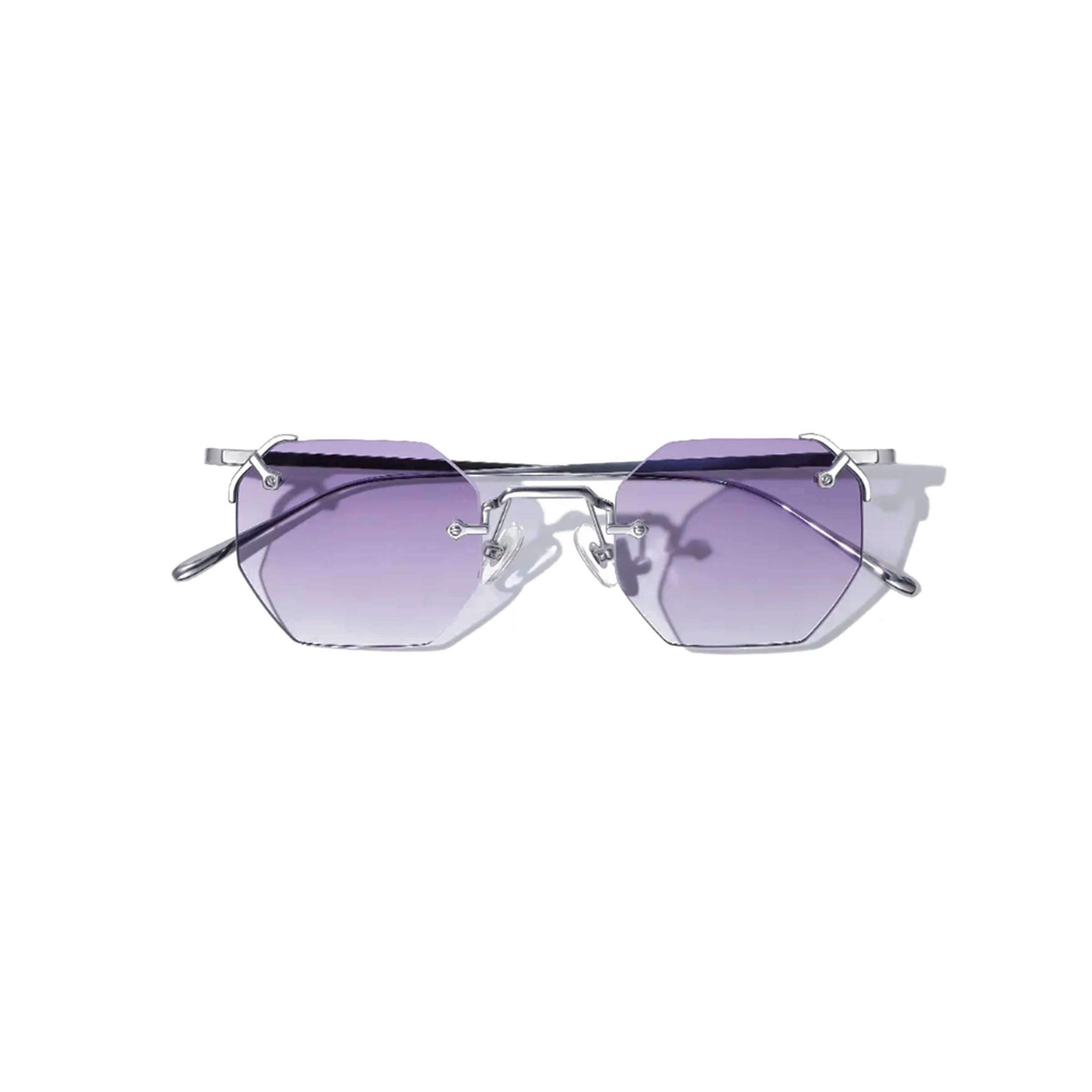 Rimless hexagon luxury sunglasses