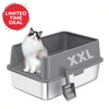 Large stainless steel cat litter box with high sides