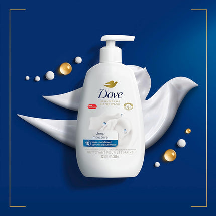 Dove Advanced Care Deep Moisture Hand Wash, 4-Pack, 12 Oz - Enhanced Moisturization for Soft, Smooth Skin