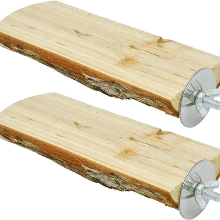 Parrot Cage Perch, Wooden Platform for Birds (2 Packs)