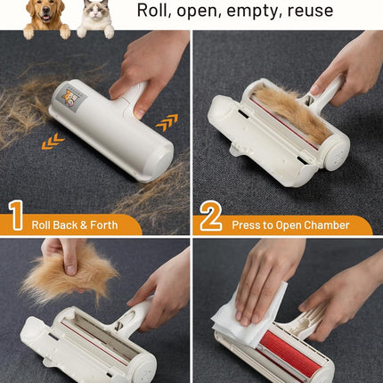 Pet Hair Removal Tool: Reusable Lint Roller for Pet Hair - Portable Pet Hair Remover - Dog and Cat Hair Remover for Couch, Bedding, Car, Rugs & Furniture, Eco-Friendly, for Multi-Pet Homes