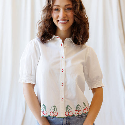 Cherry Cute Button Down by Downeast