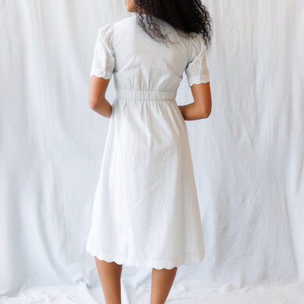 Swiss Dot Scallop Dress by Downeast