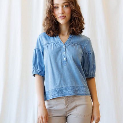 Portside Chambray Popover by Downeast