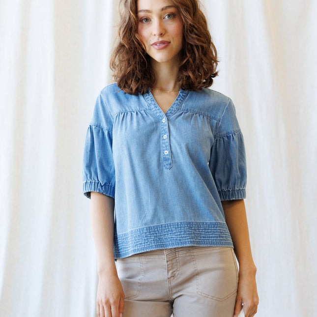 Portside Chambray Popover by Downeast