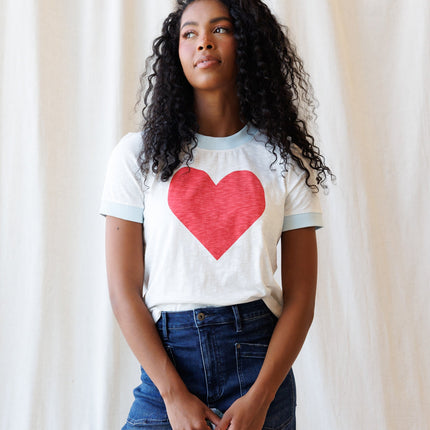 Heart to Heart Ringer Tee by Downeast