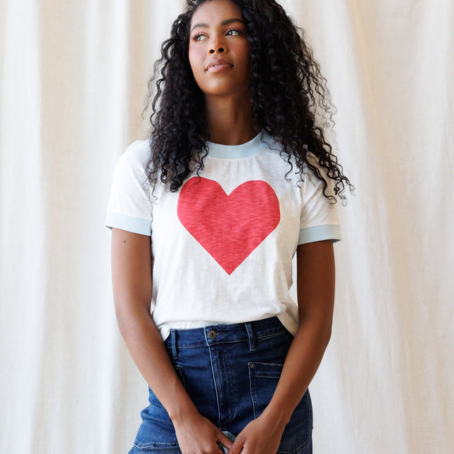 Heart to Heart Ringer Tee by Downeast