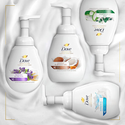Dove Lavender & Rice Milk Foaming Hand Wash, 10.1 Oz - Pack of 4, Enhanced Moisturization for Dry Skin Protection