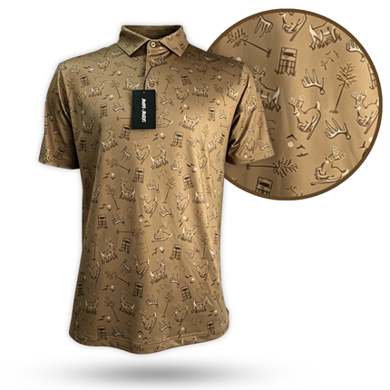 "Antler Club" Golf Polo by Bow Crew Apparel - Bow Hunting Lifestyle Apparel