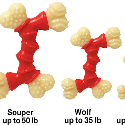 Double Bone Power Chew Toy for Dogs, Dog Toys for Aggressive Chewers, Bacon Flavor, X-Large - 50+ Lbs, 1 Count