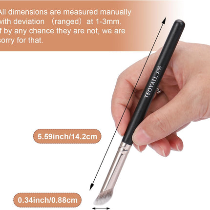 Contour Conceal Brush Set, 3PCS Angled Synthetic under Eye Concealer Brush for Blending Setting Buffing with Liquid, Cream and Powder Cosmetic