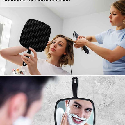 Hand Mirror, Extra Large Barber Hairdressing Handheld Mirror with Handle for Salon, Pack of 3