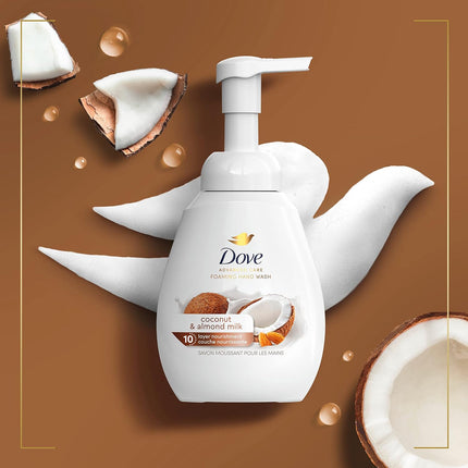 Dove Foaming Hand Wash with Coconut & Almond Milk, 10.1 Oz - Pack of 4, Superior Moisturization for Skin Protection Against Dryness