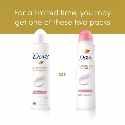 Dove Advanced Care Antiperspirant Deodorant Spray Powder Soft - 3 Count, 72-Hour Protection with Enhanced Ceramide Levels for Post-Shaving Skin Barrier Repair, 3.8 Oz