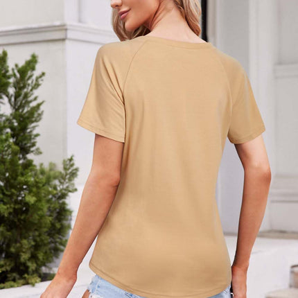 Women'S Long/Short Sleeve Leopard Print Color Block Tunic Tops Casual Raglan Shirt