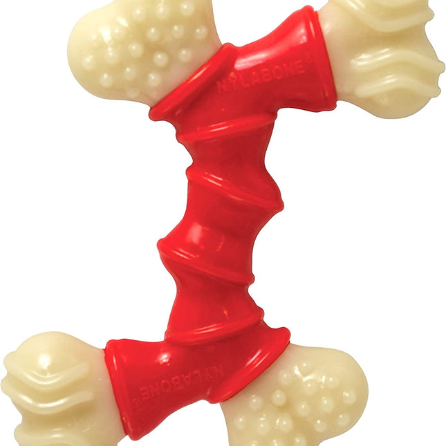 Double Bone Power Chew Toy for Dogs, Dog Toys for Aggressive Chewers, Bacon Flavor, X-Large - 50+ Lbs, 1 Count