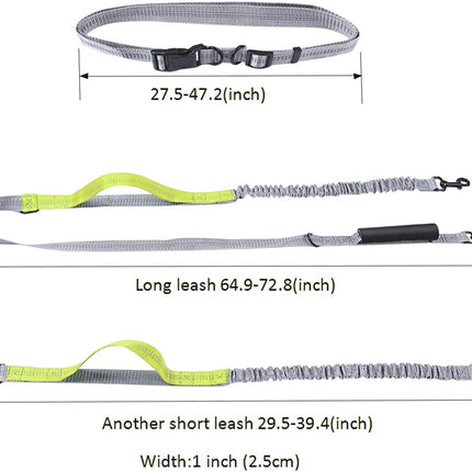 Running Dog Leash for 2 Dog, Double Dog Leash, 360 Swivel No Tangle Bungees Double Leash for Dog, Shock Absorbing Reflective Hands Free Dog Leash, Two Dog Leash for Walking Training, Yellow