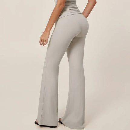 TIMEOFF Women'S 2-Piece Yoga Matching Set - V-Neck Sleeveless Wrap Crop Tank & Fold-Over Dual-Wear Waist Flare Pants, Soft 4-Way Flexible Stretch Fabric, Adjustable Fit for Pilates, Gym, Daily Casual