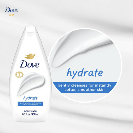 Dove Hydrating Body Wash 6-Pack – Moisturizing Cleanser for Smooth, Soft Skin, 15.22 Oz Each