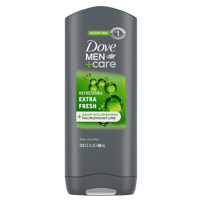 DOVE Men+Care Extra Fresh Body Wash and Face Cleanser for Nourished Skin, 13.5 Oz