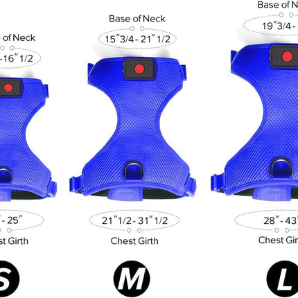 LED Dog Harness,Lighted up USB Rechargeable Pet Harness,Illuminated Reflective Glowing Dog Vest Adjustable Soft Padded No-Pull Suit for Small,Medium,Large Dogs (Blue, M)