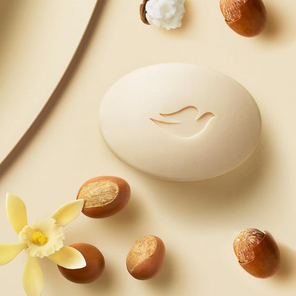 Dove Shea Butter Beauty Bar Soap, 8 Count - Nourishing Cleanser with ¼ Moisturizing Cream and Shea Butter for Soft, Radiant Skin, 3.75 Oz Each
