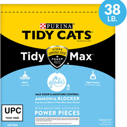 Purina Clumping Cat Litter, Tidy Max Glade Tough Odor Clear Springs Multi Cat Litter - 38 Lb. Box