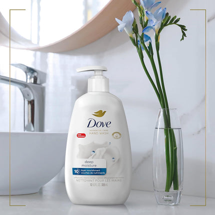 Dove Advanced Care Deep Moisture Hand Wash, 4-Pack, 12 Oz - Enhanced Moisturization for Soft, Smooth Skin