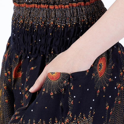 Women'S Smocked Waist Boho Flowy Yoga Harem Pants Hippie Clothes