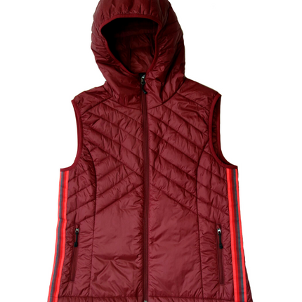 Powerstripe Eco-Friendly Down Hooded Vest by Goal Five