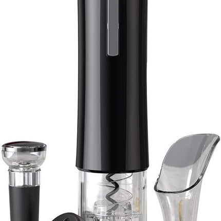 Electric Wine Opener Set, Battery Wine Opener Kit, Wine Bottle Opener, Electric Corkscrew, Wine Puller, Wine Screwpull, Uncorker, Cork Extractor (Combo 6-Black)