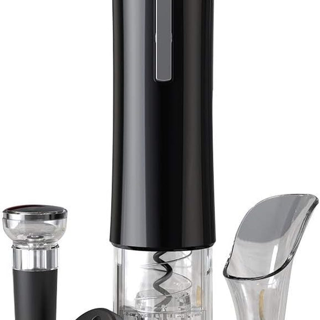 Electric Wine Opener Set, Battery Wine Opener Kit, Wine Bottle Opener, Electric Corkscrew, Wine Puller, Wine Screwpull, Uncorker, Cork Extractor (Combo 6-Black)