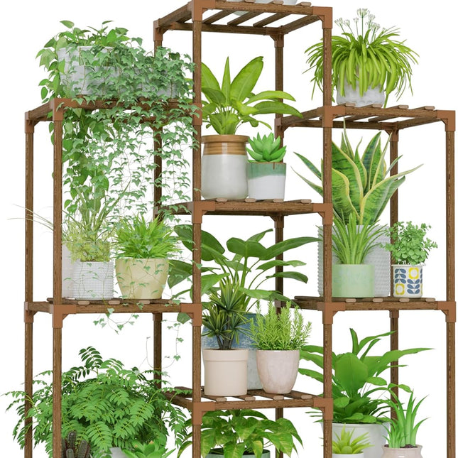 Plant Stand Indoor Plants Shelf Outdoor Wood Plant Rack for 4 Tiers Large Flower Stand for Multiple Plants Ladder Plant Holder for Living Room Boho Home and Gardening