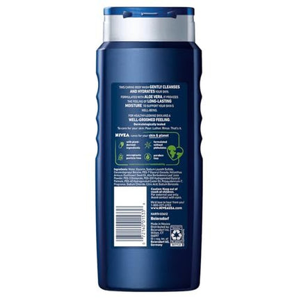 Nivea Men Maximum Hydration Body Wash Aloe Vera 16.9 Fl Oz Pack of 3
