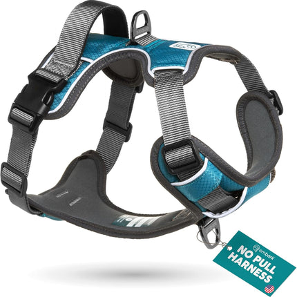 Embark Adventure XL Dog Harness – No-Pull, Reflective Trim, Military-Grade Nylon, 2 Leash Clips with Gel-Lined Handle, Soft & Padded