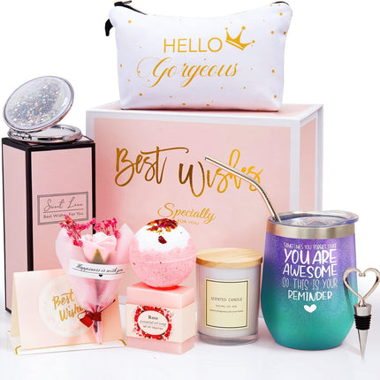 Birthday Gifts for Women, Mom Thank You Gifts Mothers Day Gifts Best Friends Gifts Get Well Soon Gifts Relaxing Birthday Spa Gifts You Are Awesome Wine Tumbler Inspirational Gifts,Coworker,Wife,Sister