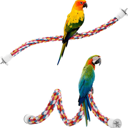 Bird Rope Perches,Parrot Toys 21 Inches Rope Bungee Bird Toy (21 Inches)[1 Pack]
