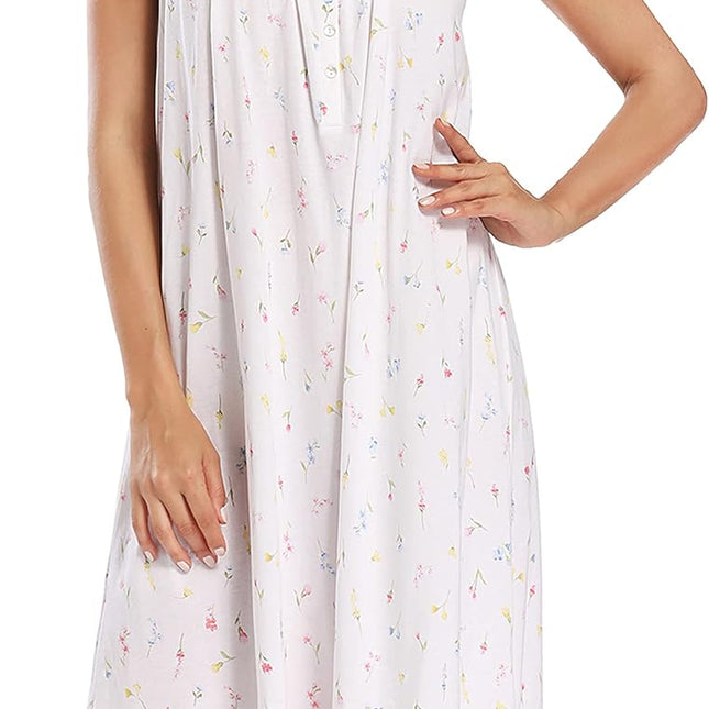 100% Cotton Nightgowns for Women Soft Ladies Gowns Sleepwear Long Sleeveless Nightgown