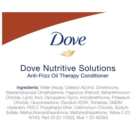 Dove Nutritive Solutions Dry Hair Conditioner for Frizz Control - Oil Therapy with Nutri-Oils, 12 Oz, 4 Count