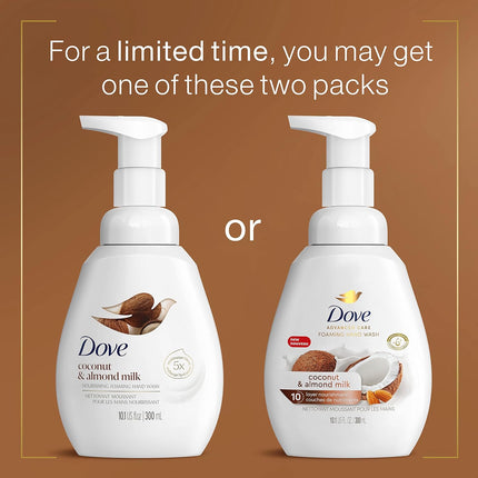 Dove Foaming Hand Wash with Coconut & Almond Milk, 10.1 Oz - Pack of 4, Superior Moisturization for Skin Protection Against Dryness