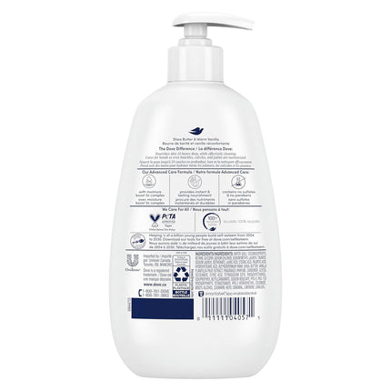 Dove Advanced Care Shea Butter & Warm Vanilla Hand Wash, 4-Pack - 12 Oz Each for Enhanced Moisturization and Soft, Smooth Skin