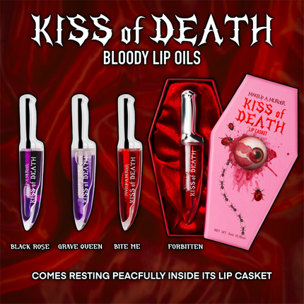 KISS of DEATH Bloody Lip Oils (Full Collection) by Makeup A Murder, INC