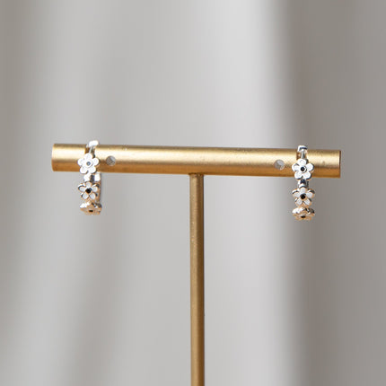 Silver In Bloom Huggie Hoop by Downeast