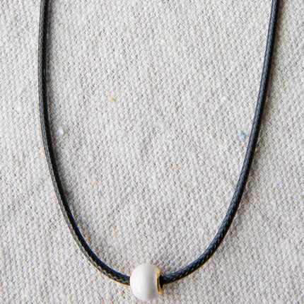 Pearl and Cord Necklace by Downeast