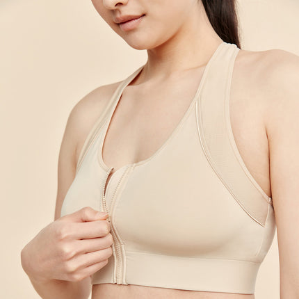 Hero Front‑Closure Sports Bra - Buff by Meadow