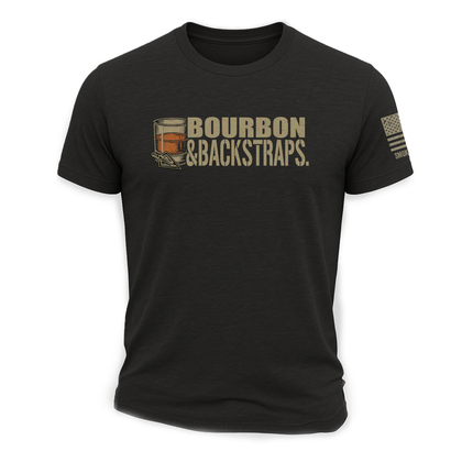 "Bourbon & Backstraps" Tee by Bow Crew Apparel - Bow Hunting Lifestyle Apparel