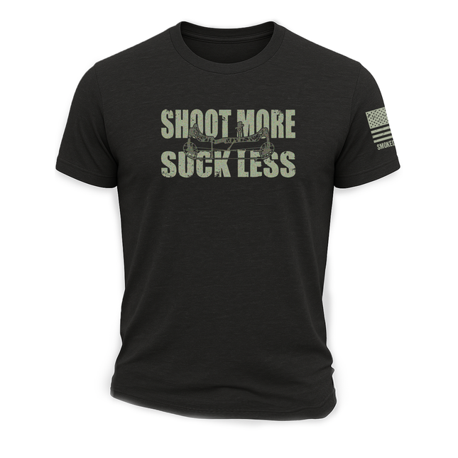 "Shoot More Suck Less" Tee by Bow Crew Apparel - Bow Hunting Lifestyle Apparel