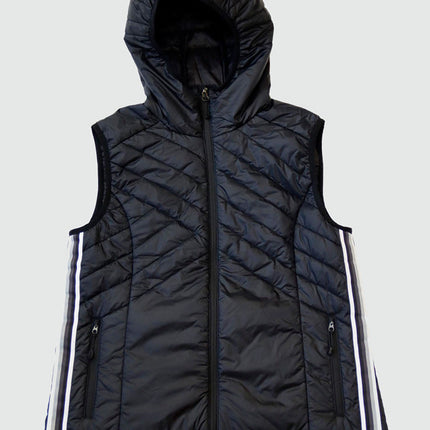 Powerstripe Eco-Friendly Down Hooded Vest by Goal Five